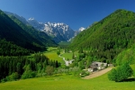 Renovated walking trail through landscape park Logar valley
